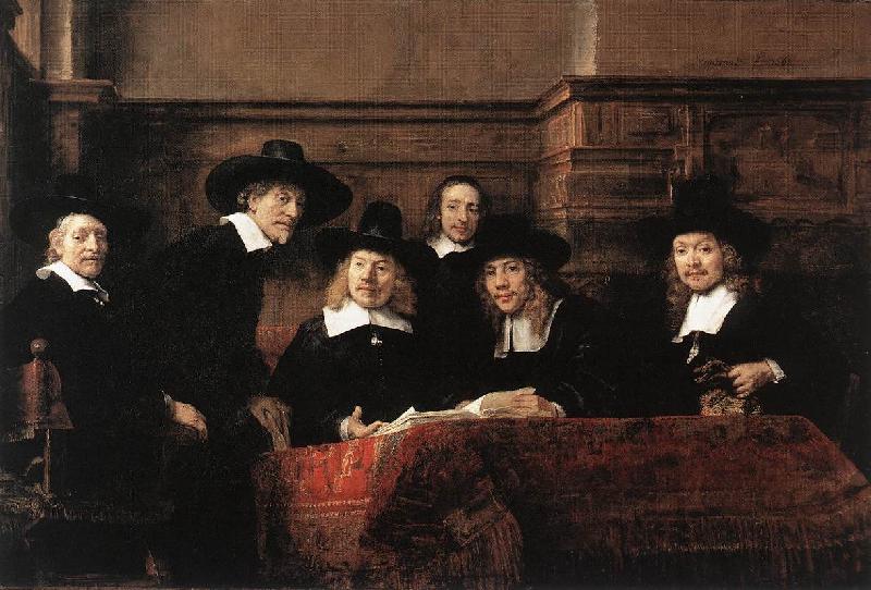 REMBRANDT Harmenszoon van Rijn Sampling Officials of the Drapers' Guild Sweden oil painting art